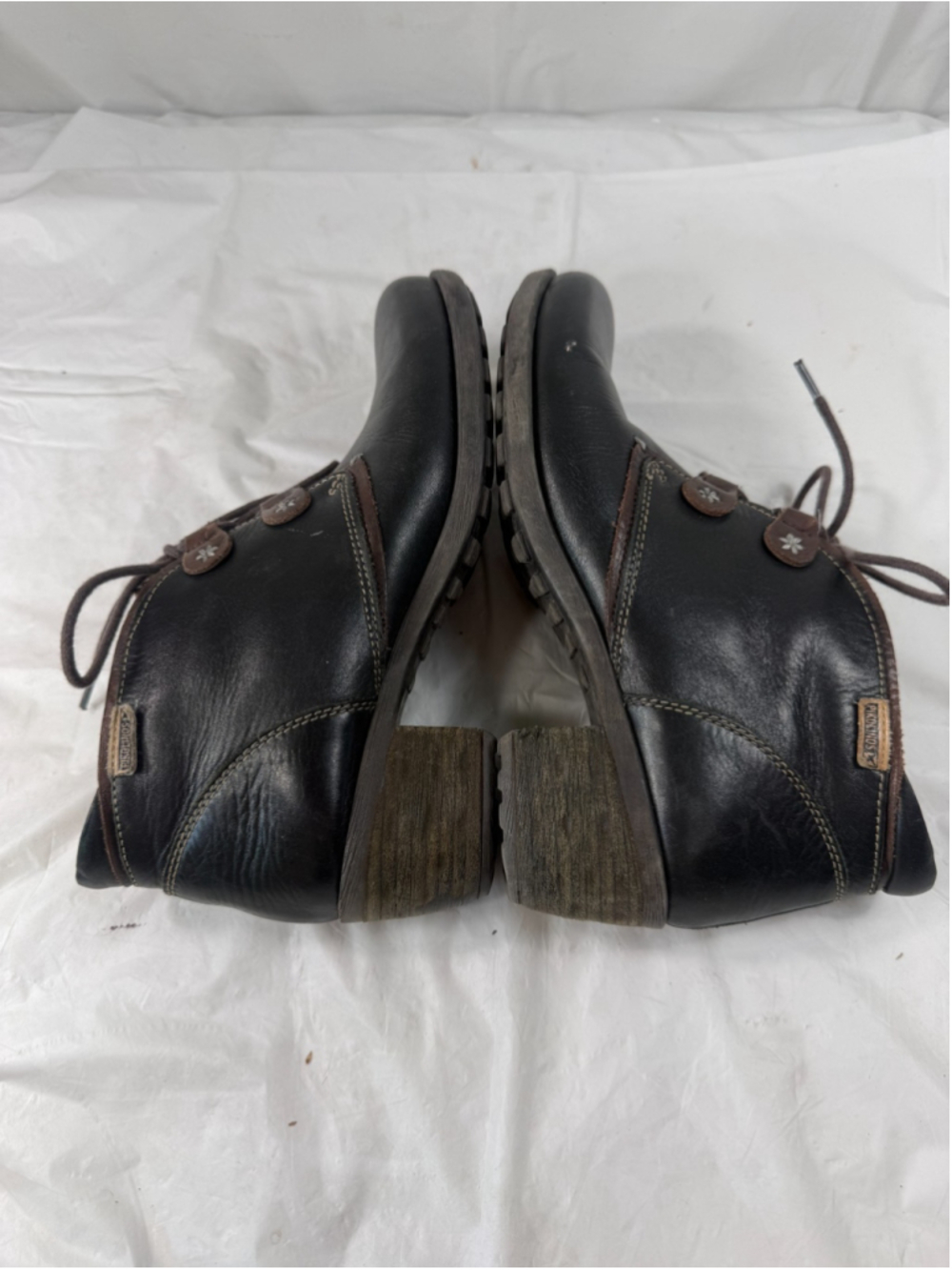 Pikolinos Le Mans BLACK Leather Block Heel Ankle Boots Size EU 38 US 7.5 - Picture 12 of 12